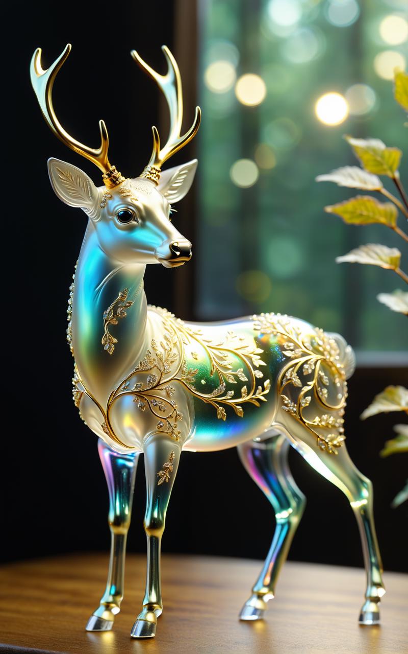 04072-3528751365-extremely delicate iridiscent deer made of glass, translucent, tiny golden accents, beautifully and intricately detailed, ethere.png